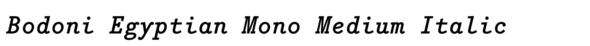 Bodoni Egyptian Mono Medium Italic image